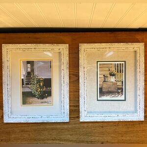 Bob Timberlake Set of 2 Rustic White Distressed Framed Prints